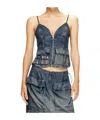 Diesel Top In Gradient Fluid Denim In Blue