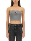 Diesel Strapless Top M In Gray