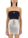 Diesel M-clarksvillex Logo Plaque Tube Top In Navy