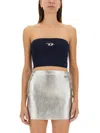 Diesel M-clarksvillex Logo Plaque Tube Top In Blue
