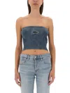 Diesel M-clarksville Bandeau Top In Denim
