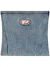 Diesel Rib-knit Tube Top With Oval D In Blue