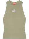 Diesel Fitted Sleeveless Top With Ribbed Texture In Multicolor