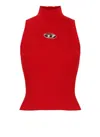 Diesel Red Top Cropped In Red