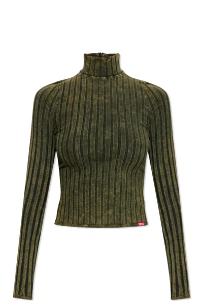 Diesel T-clawa High-neck Sweater In Green