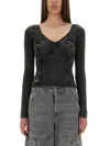 Diesel Long-sleeve Top With Denim Effect