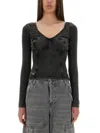 Diesel Long-sleeve Top With Denim Effect