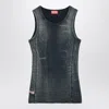 Diesel Top T-go Blue Washed Effect Women