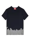 Diesel Womens 9xxa T-inlay-r1 Tulle-inlay Stretch-woven T-shirt In Black