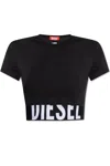 Diesel Top Uftee-sport-cropped In Black