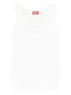 Diesel Logo Cotton Tank Top In White