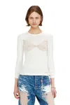 Diesel Top With Devoré Lace Effect In White