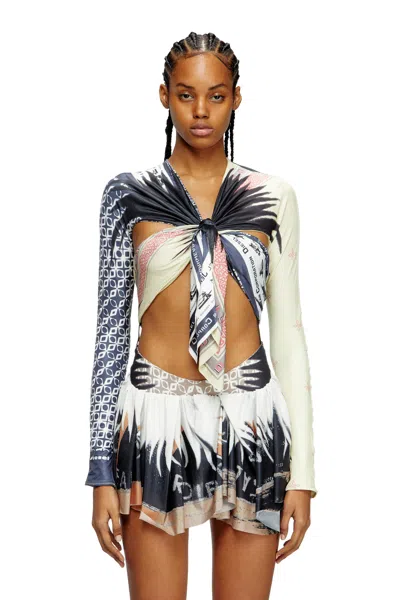 Diesel Top With Draped Bandana Front In Multi