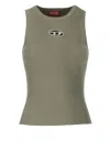 Diesel Fitted Sleeveless Top With Ribbed Texture