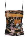 Diesel Deep Black Cotton Top In Multicolour