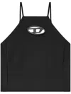Diesel Black Stretch Polyester Blend T-wilight Top In Black
