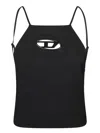 Diesel Black Stretch Polyester Blend T-wilight Top In Black