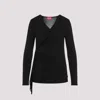 Diesel Draped V-neck Wrap-on Top In Black