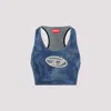 Diesel Embellished Cotton Blend Logo Top