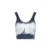 Diesel Cropped Ribbed Tank Top In Blue