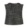 Diesel Bouclé Corset Top With Ultra-low Cut In Gray