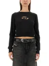 Diesel Cropped Sweatshirt With Distinctive Logo Detail In Black