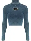 Diesel Cropped Slim-fit Top With Ribbed Texture