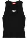 Diesel 'm-caddix' Black Top With Oval D Logo Plaque On The Front In Black