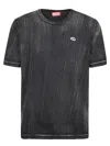 Diesel 'adjust' Black T-shirt With Maxi Oval D Logo On The Front