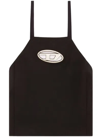 DIESEL DIESEL T-WILIGHT TWILL TOP WITH METAL OVAL D PLAQUE