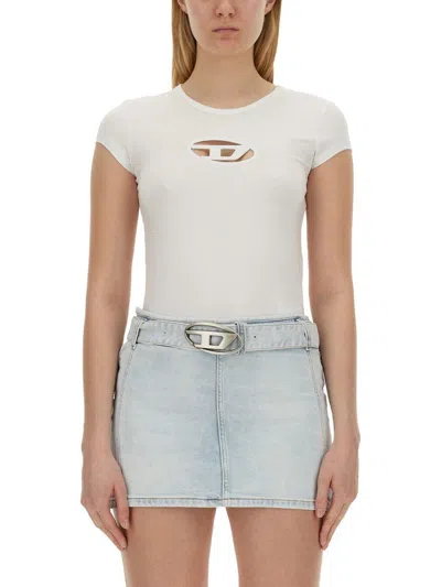 Diesel T-angie Logo T-shirt In White