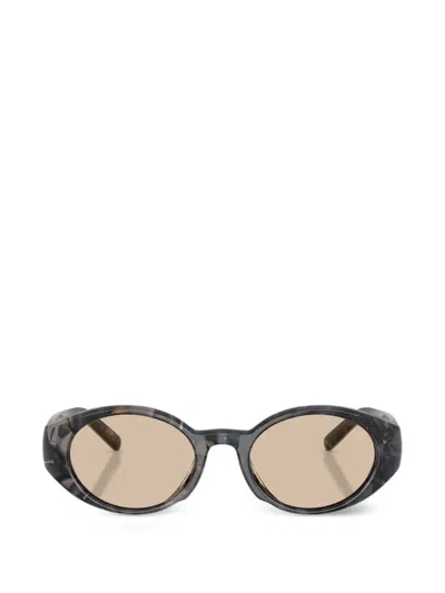 Diesel Tortoiseshell-effect Oval-frame Sunglasses In Brown
