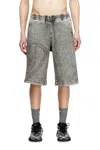 Diesel Track Denim Bermudas With Oval D In Black