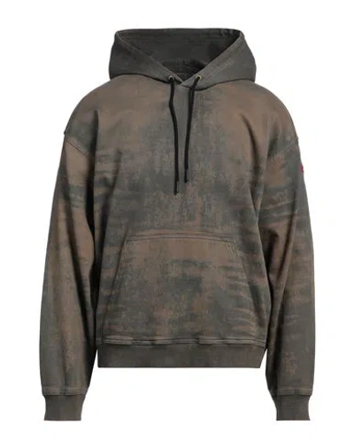 Diesel Track Denim Man Sweatshirt Khaki Size L Cotton, Elastane