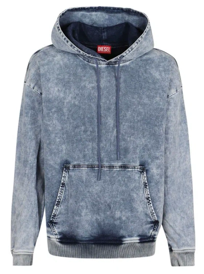 Diesel Track Denim Sweatshirt In Grey