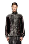 Diesel Track Jacket In Treated Velvet In Yellow