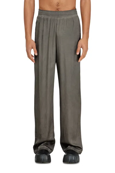 Diesel Track Pants In Treated Fluid Viscose In Gray