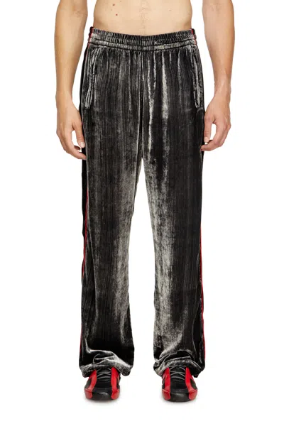Diesel Track Pants In Treated Velvet