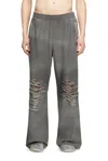 Diesel Track Pants With Distressed Front In Grey