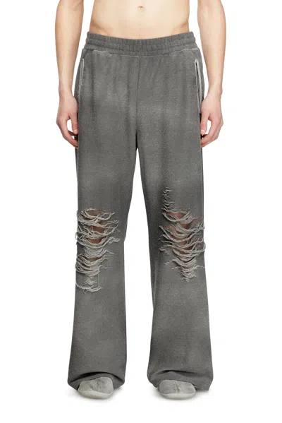 Diesel Track Pants With Distressed Front In Grey