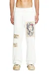 Diesel Track Pants With Tattoo Patches In White