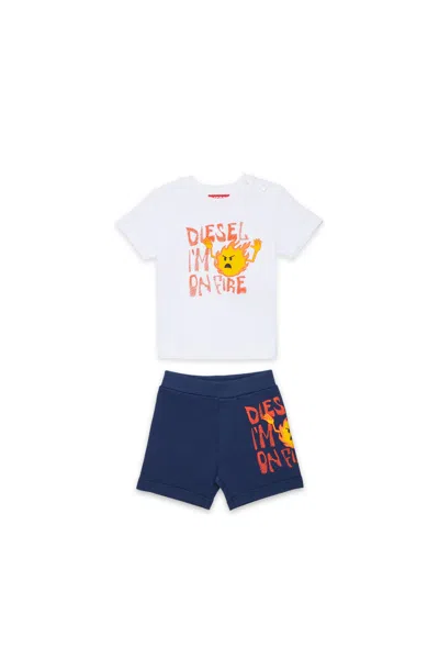 Diesel Kids' Tracksuit Set With Logo And Print In Blue