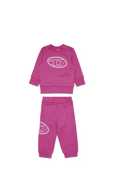 Diesel Tracksuit Set With Maxi Logo Print Oval D In Purple