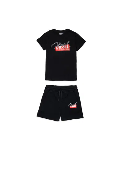 Diesel Kids' Tracksuit With Logo In Black