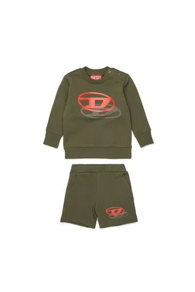 Diesel Kids' Tracksuit With Logo In Green