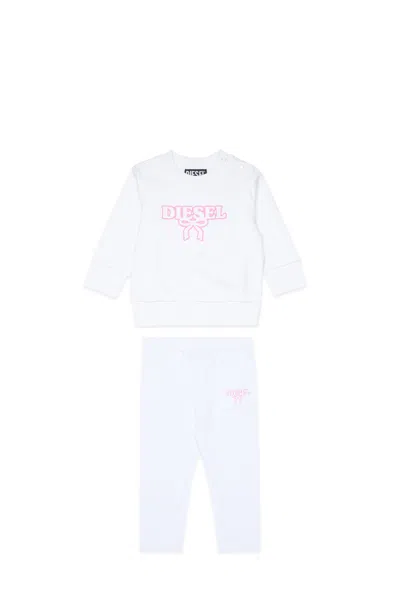 Diesel Kids' Tracksuit With Logo In White