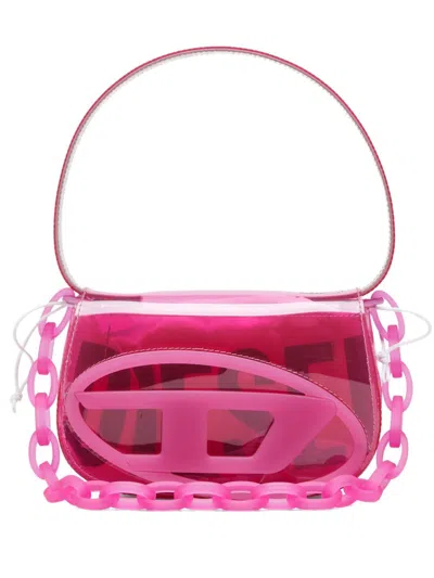 Diesel Translucent Pink Silk And Nylon Handbag