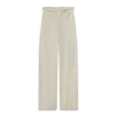 Diesel Treated Leather Pants White In Neutral