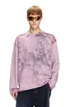 Diesel Treated Long-sleeve T-shirt In Pink