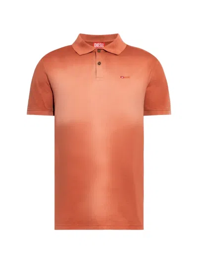 Diesel T-rejust-r3 Logo-embroidered Polo Shirt In Orange